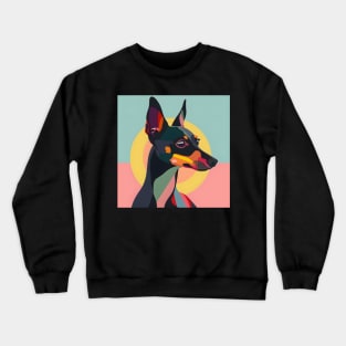 Retro Manchester Terrier: Pastel Pup Revival Crewneck Sweatshirt